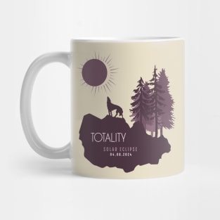 Totality Wolf Howling at the Solar Eclipse 2024 Mug